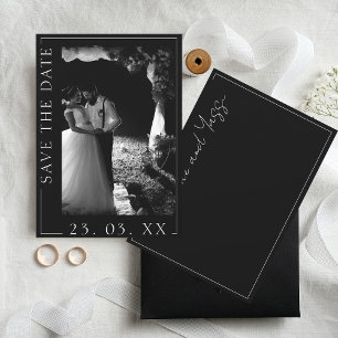 Save The Date Photo de script moderne en noir et blanc