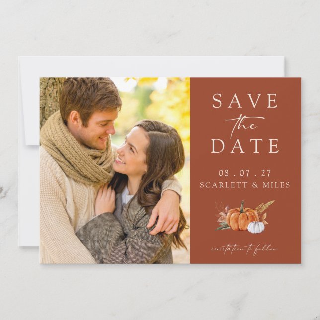 Save The Date Photo de terre cuite d'automne (Devant)