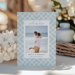 Save The Date Photo de treillis de bambou de mer côtière