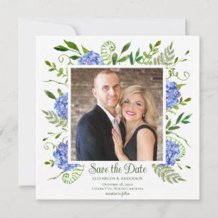 Save The Date Photo d'hortensias bleus