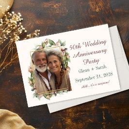 Save The Date Photo du 50e anniversaire du Mariage Boho Floral A