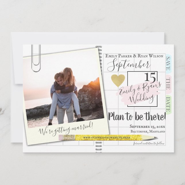 Save The Date Photo du calendrier du journal des puces du gestio (Devant)