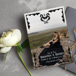 Save The Date Photo du Mariage de l'Imaginaire du dragon noir