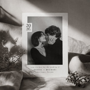Save The Date Photo éditoriale moderne noir blanc Enregistrez la