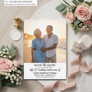 Save The Date Photo élégant du 45e anniversaire de mariage