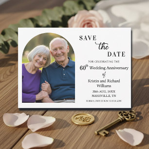 Save The Date Photo élégant du 60e anniversaire de mariage