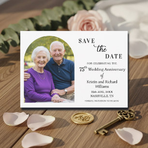 Save The Date Photo élégant du 75e anniversaire de mariage