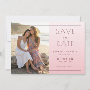 Save The Date Photo élégant rose chaud