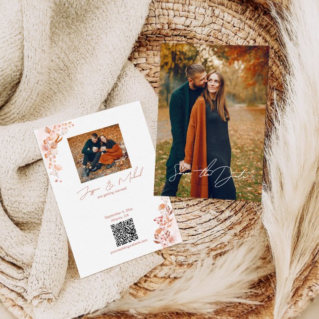 Save The Date Photo Elegant Script Boho (Créateur téléchargé)