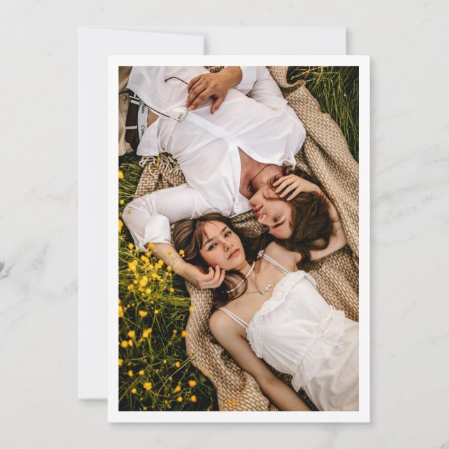 Save The Date Photo en couple pour Vellum Overlay Mariage plat (Devant)