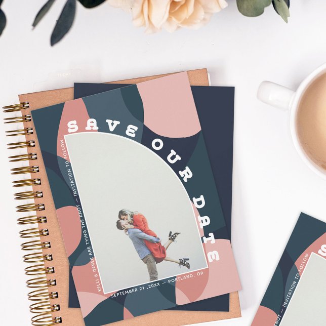 Save The Date Photo en demi-arc d'art moderne (Créateur téléchargé)