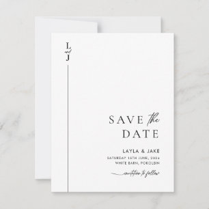 Save The Date Photo en noir et blanc minimum Enregistrer la date