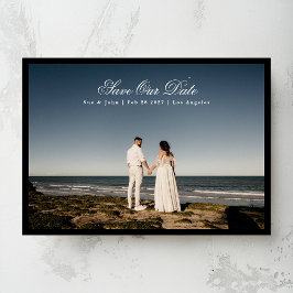 Save The Date Photo encadré noir de calligraphie classique tradi