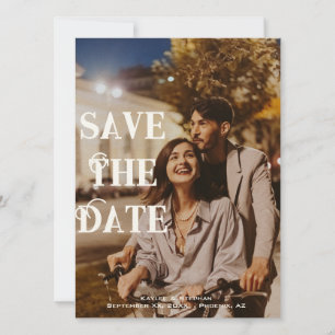 Save The Date Photo Enregistrer la date   Elégant moderne person