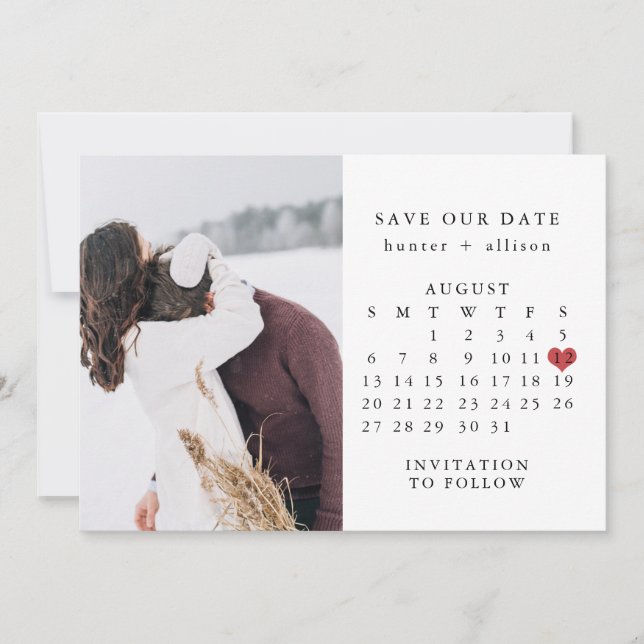Save The Date Photo Enregistrer Le Calendrier Date (Devant)