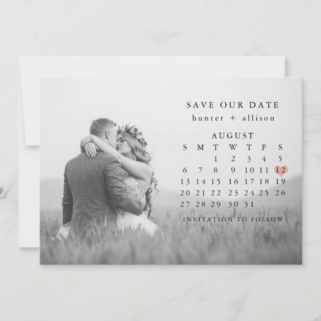 Save The Date Photo Enregistrer Le Calendrier Date (Devant)
