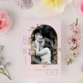 Save The Date Photo Fleur sauvage Blush et Gold Arch