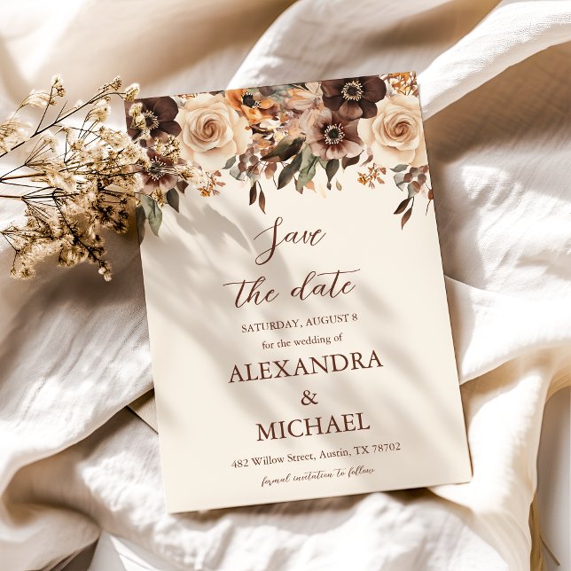 Save The Date Photo Floral Mariage en terre cuite (Créateur téléchargé)