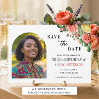 Photo Florale Élégante Fête d'anniversaire 35 ans