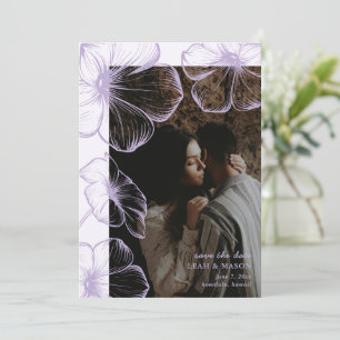 Save The Date Photo florale Lilac moderne Mariage élégant