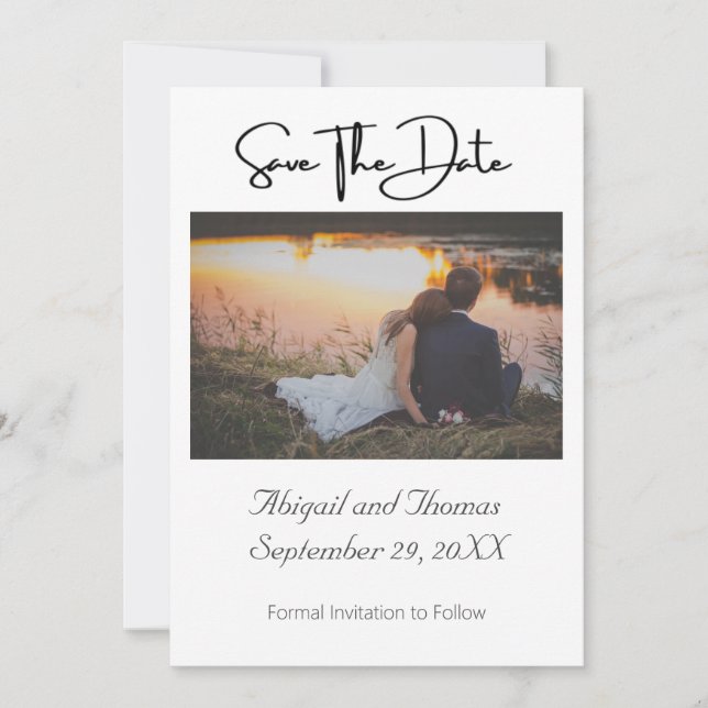 Save The Date Photo Formal Elégant Moderne tendance Chic (Devant)
