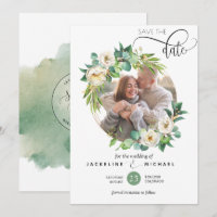Photo, mariage blanc et verdoyant Sauvez la date