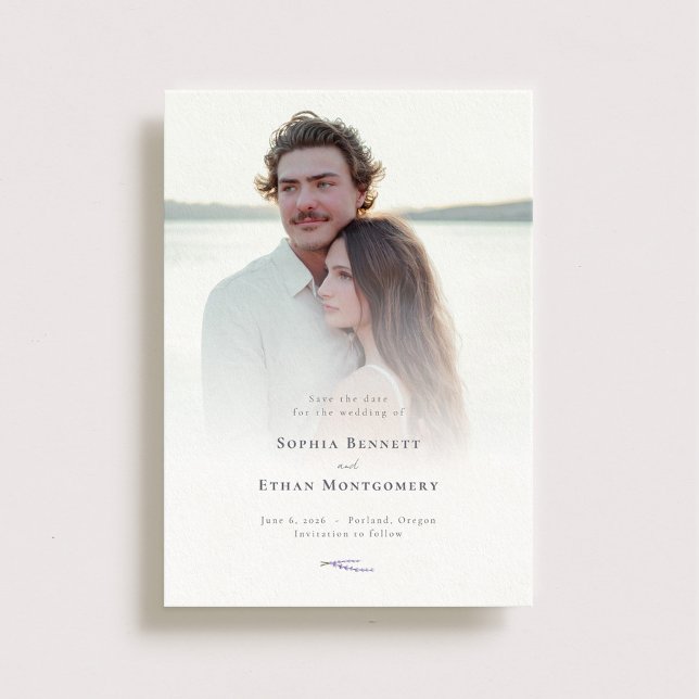 Save The Date Photo Mariage des champs de lavande (Créateur téléchargé)