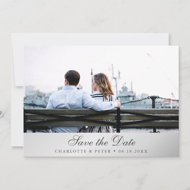 Save The Date Photo Mariage en argent (Devant)