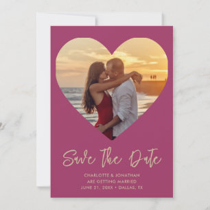 Save The Date Photo Mariage personnalisée de découpe cardiaque