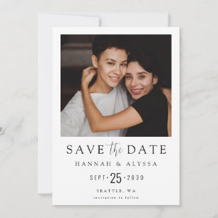 Save The Date Photo Minimale Moderne LGBTQ Enregistrer La Date
