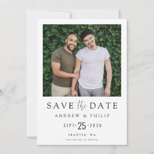 Save The Date Photo Minimale Moderne LGBTQ Enregistrer La Date