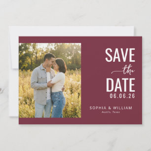 Save The Date Photo Minimaliste Marron Romantique