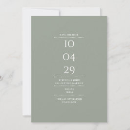 Save The Date Photo minimaliste moderne Mariage vert