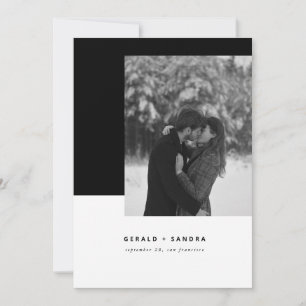Save The Date Photo minimaliste moderne noir et blanc