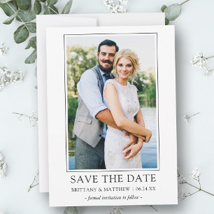 Save The Date Photo minimaliste moderne simple en couple
