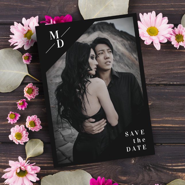 Save The Date Photo minimaliste simple et moderne Engagé Couple (Créateur téléchargé)