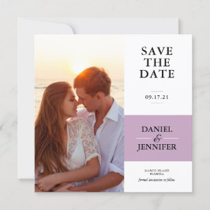 Save The Date Photo Minimaliste Violet Lumière Enregistrer La Da