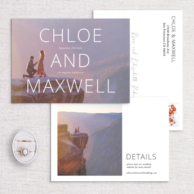 Save The Date Photo Modern Bold Names Enregistrer la date (Créateur téléchargé)