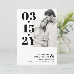 Save The Date Photo moderne Black Bold Typographie