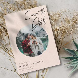 Save The Date Photo moderne Blush rose