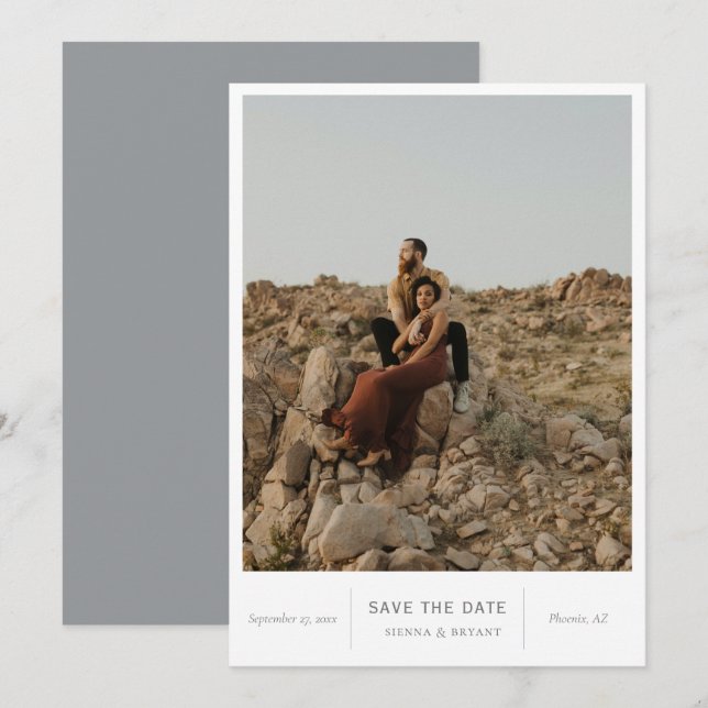 Save The Date Photo moderne chic (Devant / Derrière)