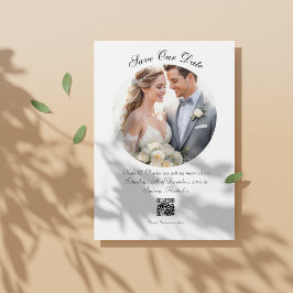 Save The Date Photo moderne Code QR personnalisé Enregistrer la 