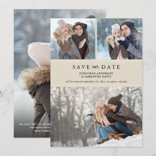 Save The Date Photo moderne Collage couleur sable de sable Enreg