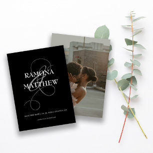 Save The Date Photo moderne d'une personnalité noire et blanche