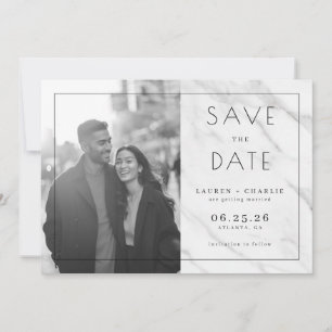 Save The Date Photo moderne en nuances de gris joyeuse