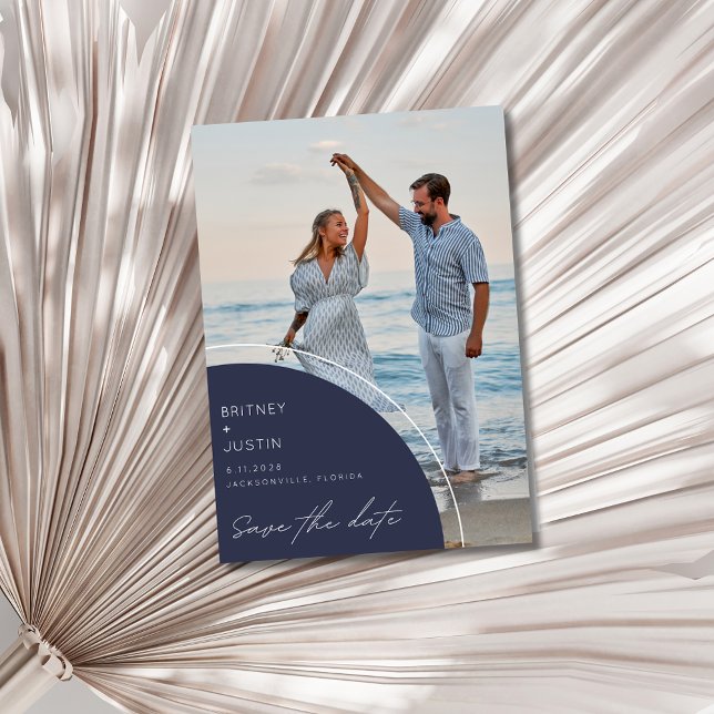 Save The Date Photo moderne Florida Beach Wedding (Modern Photo Florida Beach Wedding Save The Date)