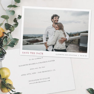 Save The Date Photo moderne Mariage Bourgogne Enregistrer la car