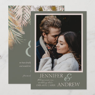 Save The Date Photo moderne Sage Green Tropical Enregistrer la d