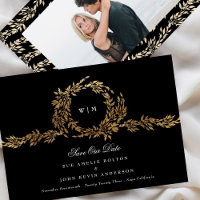 Photo Monogram Black Crest Classic Mariage or