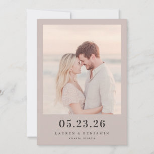 Save The Date Photo Naturaliste Beige Romantique